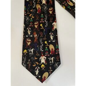 Vintage 1996 Looney Tunes Mania Men's Neck Tie Marvin Martian Daffy Yosemite Taz